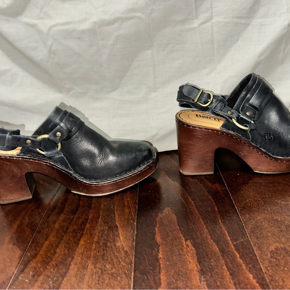 Born Hudson Slingback Clogs | black real leather - Picture 2 of 16
